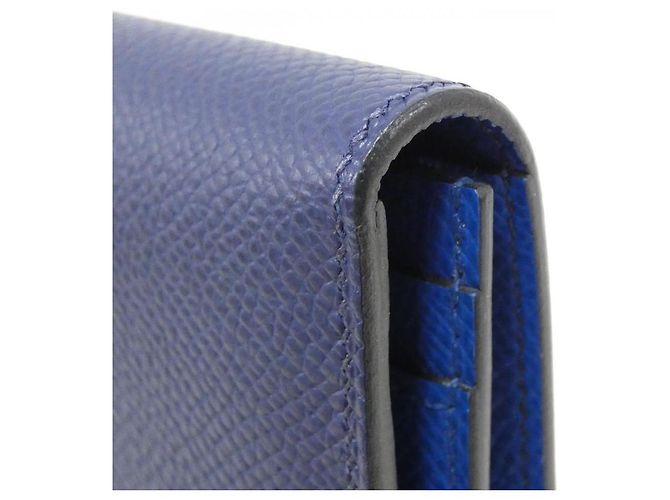 Cartera larga Hermès Béarn Soufflet en Epsom Azul - vista 4