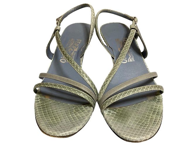 Sandali in Python Salvatore Ferragamo Blu - vista 2