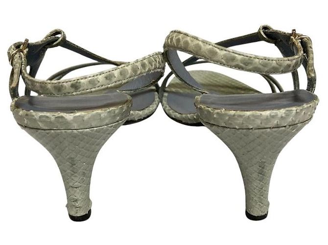 Sandali in Python Salvatore Ferragamo Blu - vista 3