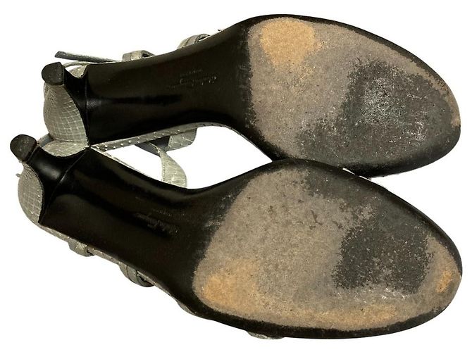 Sandali in Python Salvatore Ferragamo Blu - vista 8