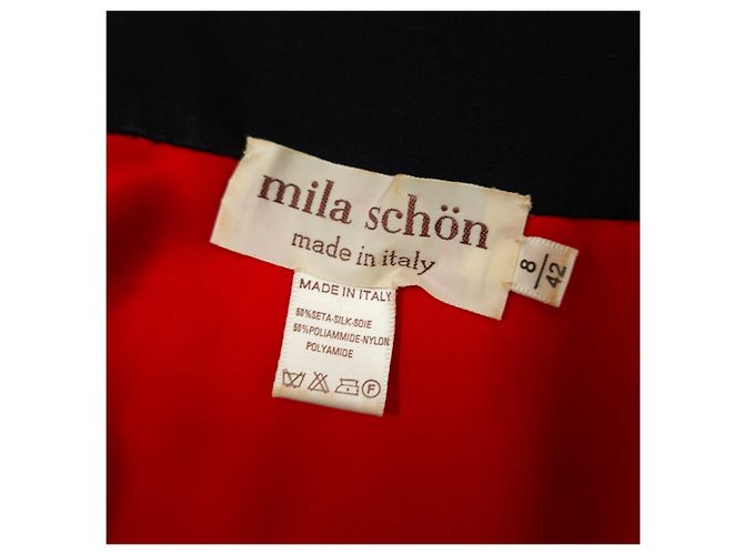 Mila Shön Vintage Mila Schon geprägte Jacke Schwarz Rot - Ansicht 3