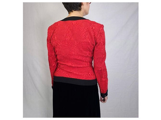 Mila Shön Vintage Mila Schon geprägte Jacke Schwarz Rot - Ansicht 5