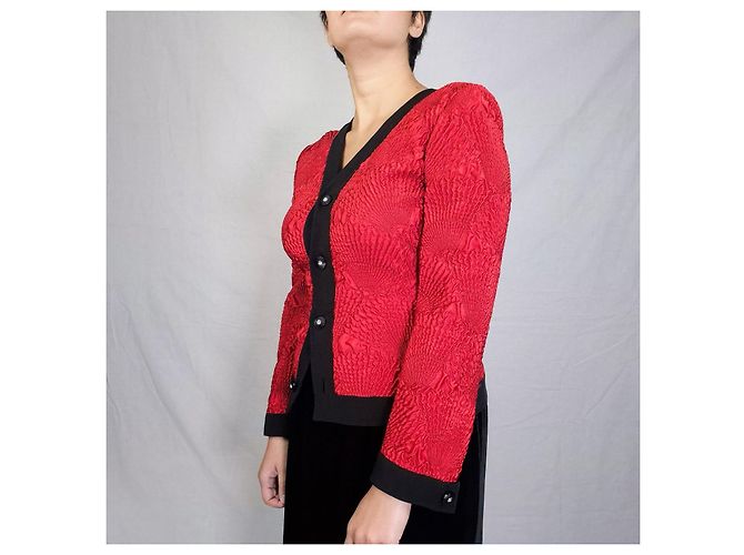 Mila Shön Vintage Mila Schon geprägte Jacke Schwarz Rot - Ansicht 7