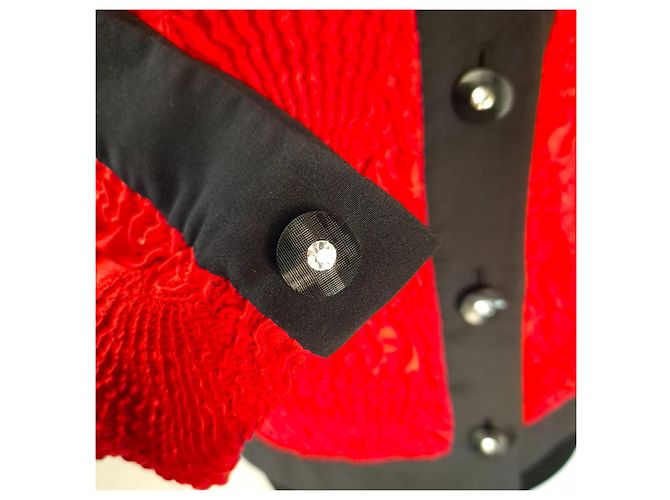 Mila Shön Vintage Mila Schon geprägte Jacke Schwarz Rot - Ansicht 9
