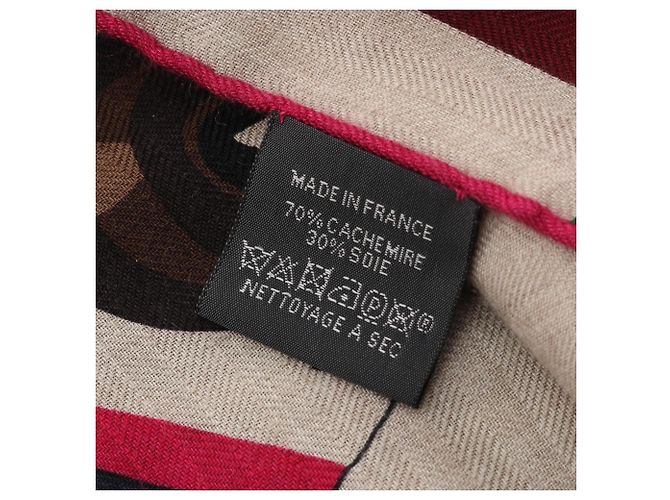 Stola in seta e cashmere Cheval à la Couverture di Hermès Multicolore Beige - vista 4