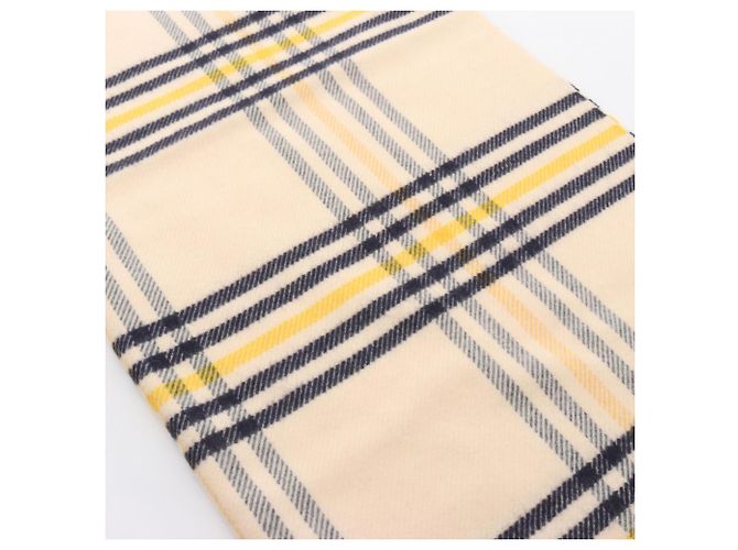 Cashmere-Schal von Hermès Beige Gelb Marineblau - Ansicht 2