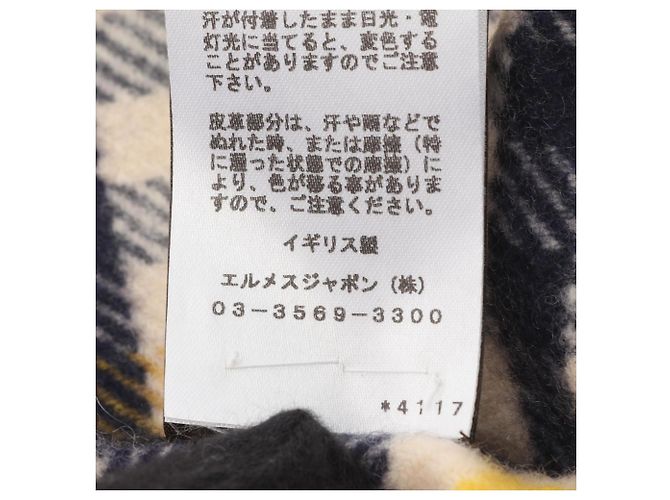 Cashmere-Schal von Hermès Beige Gelb Marineblau - Ansicht 5
