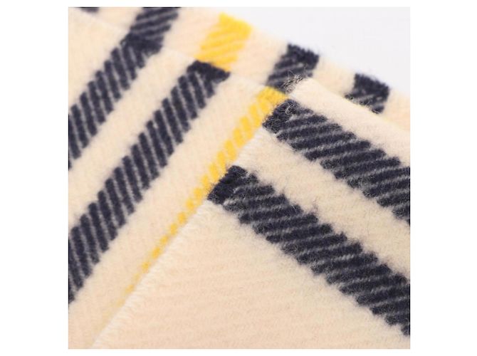 Cashmere-Schal von Hermès Beige Gelb Marineblau - Ansicht 7
