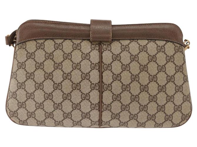 Borsa Sherry Line GG Supreme Web di GUCCI in PVC beige e oro 904 02 043 Auth ka921 D'oro - vista 2