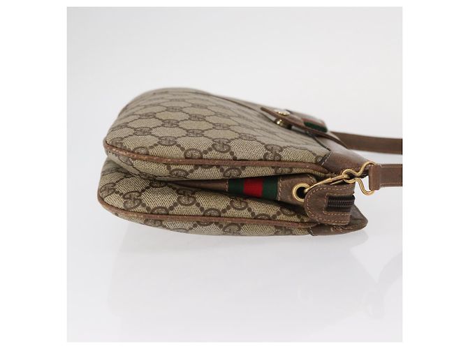 Borsa Sherry Line GG Supreme Web di GUCCI in PVC beige e oro 904 02 043 Auth ka921 D'oro - vista 3