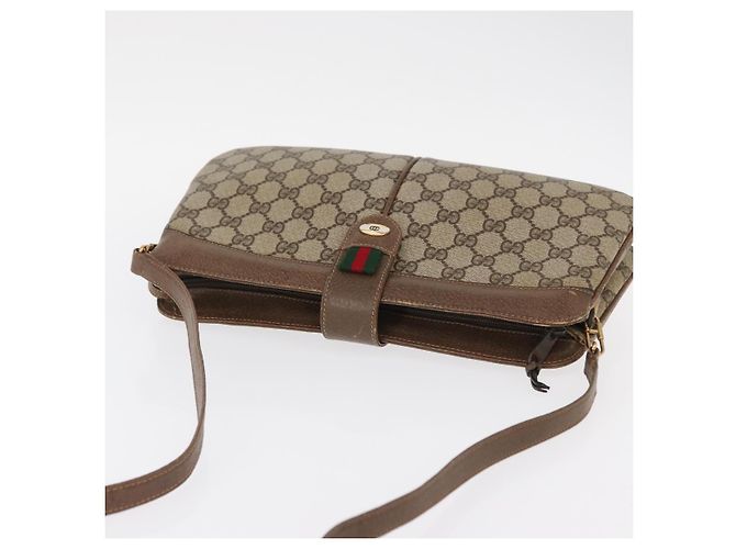 Borsa Sherry Line GG Supreme Web di GUCCI in PVC beige e oro 904 02 043 Auth ka921 D'oro - vista 6
