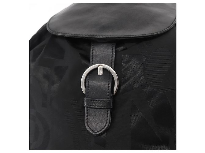 Zaino Gancini in nylon nero e argento Salvatore Ferragamo Auth 155204 - vista 19