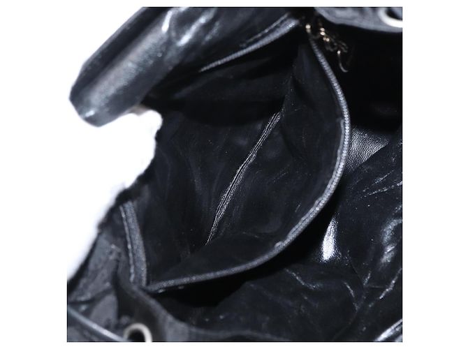 Zaino Gancini in nylon nero e argento Salvatore Ferragamo Auth 155204 - vista 24