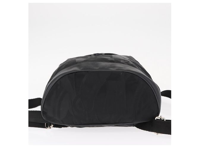 Zaino Gancini in nylon nero e argento Salvatore Ferragamo Auth 155204 - vista 5
