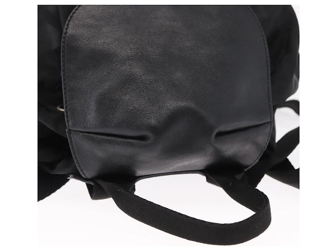Zaino Gancini in nylon nero e argento Salvatore Ferragamo Auth 155204 - vista 6