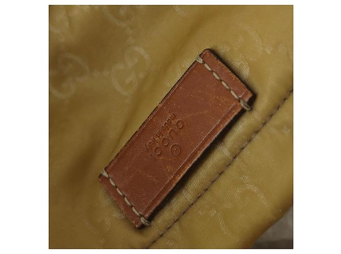 Borsa a mano GG Canvas Gucci in nylon beige 189669 Auth ti3521 - vista 10