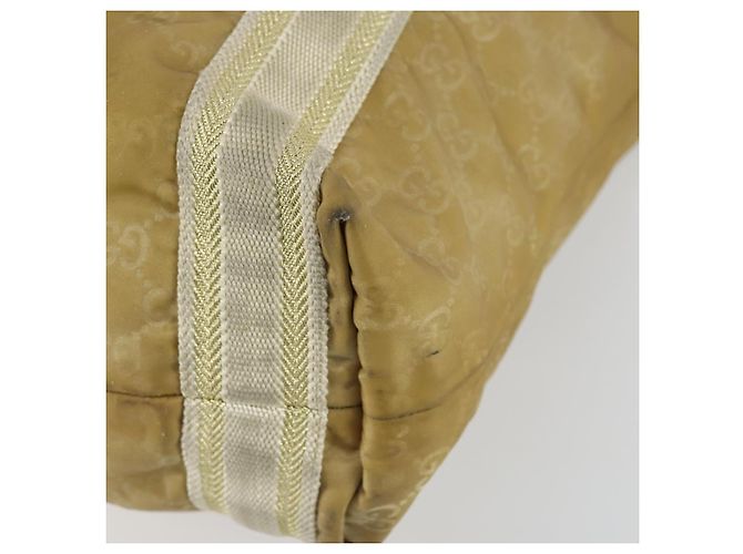 Borsa a mano GG Canvas Gucci in nylon beige 189669 Auth ti3521 - vista 15