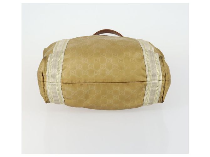 Borsa a mano GG Canvas Gucci in nylon beige 189669 Auth ti3521 - vista 5