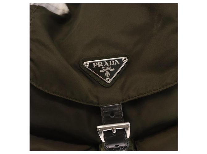 PRADA Rucksack aus Nylon grün silber authentisch kk575 - Ansicht 21