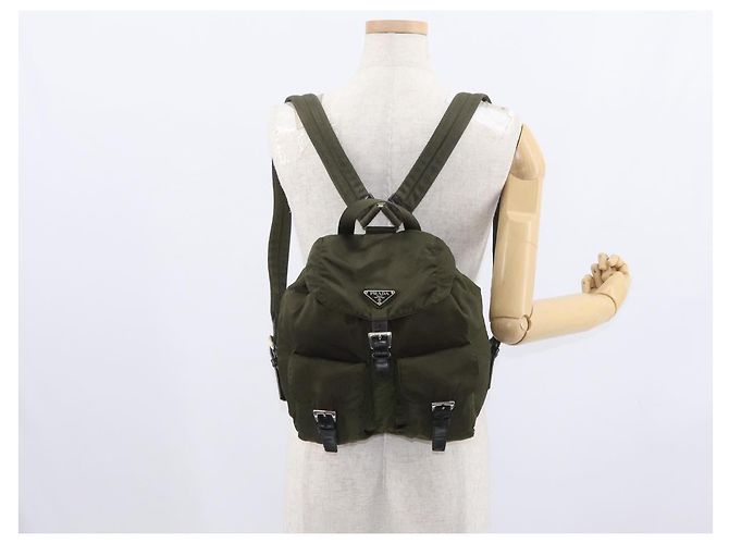 PRADA Rucksack aus Nylon grün silber authentisch kk575 - Ansicht 29