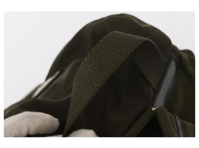 PRADA Rucksack aus Nylon grün silber authentisch kk575 - Ansicht 7