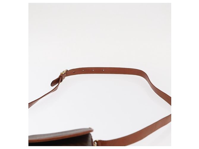 Céline Bolsa de Ombro em Lona Macadam CELINE em Couro PVC Marrom Dourado Auth 156446 - vista 14