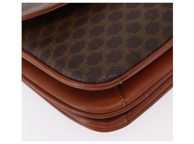 Céline Bolsa de Ombro em Lona Macadam CELINE em Couro PVC Marrom Dourado Auth 156446 - vista 15
