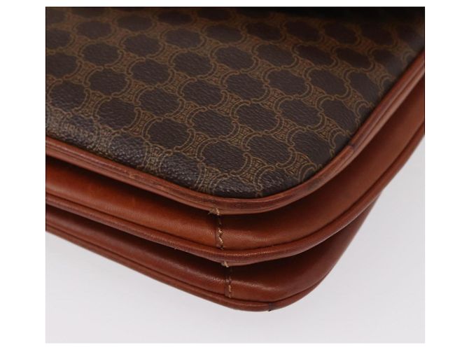 Céline Bolsa de Ombro em Lona Macadam CELINE em Couro PVC Marrom Dourado Auth 156446 - vista 16