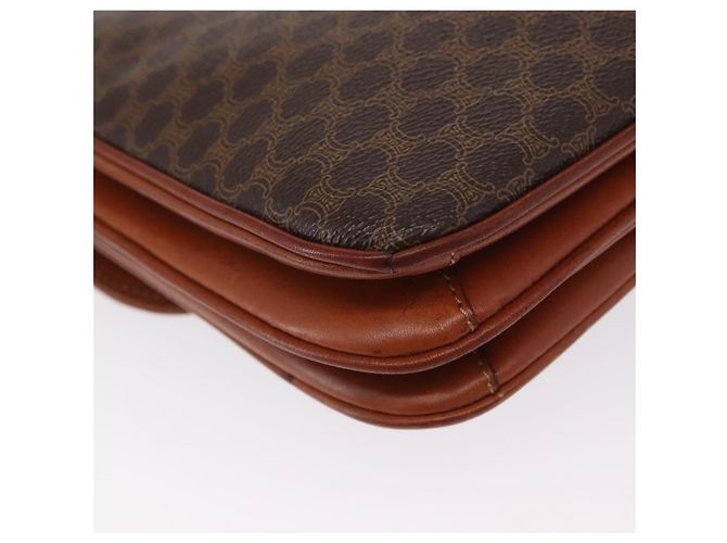 Céline Bolsa de Ombro em Lona Macadam CELINE em Couro PVC Marrom Dourado Auth 156446 - vista 17