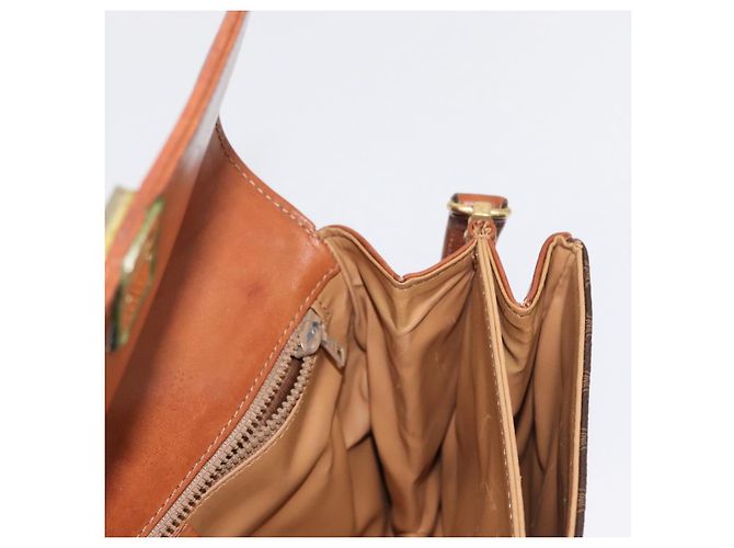 Céline Bolsa de Ombro em Lona Macadam CELINE em Couro PVC Marrom Dourado Auth 156446 - vista 21