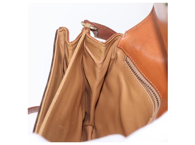 Céline Bolsa de Ombro em Lona Macadam CELINE em Couro PVC Marrom Dourado Auth 156446 - vista 22