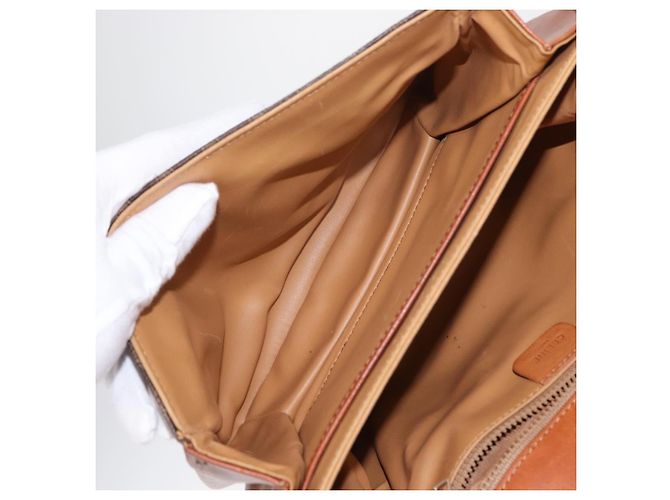 Céline Bolsa de Ombro em Lona Macadam CELINE em Couro PVC Marrom Dourado Auth 156446 - vista 23