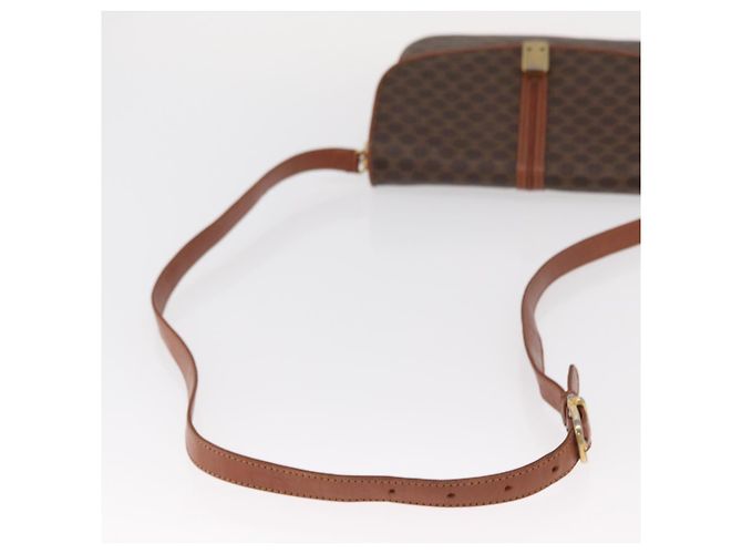Céline Bolsa de Ombro em Lona Macadam CELINE em Couro PVC Marrom Dourado Auth 156446 - vista 7