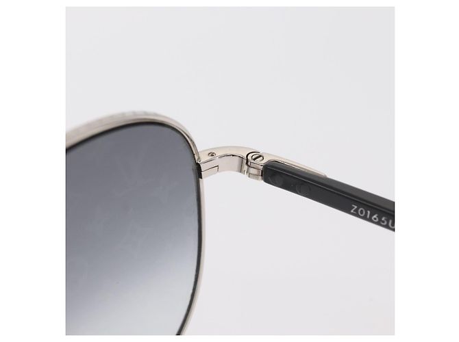 OCCHIALI DA SOLE CONSPIRATION LOUIS VUITTON metallo Argento LV Auth 159184 - vista 11