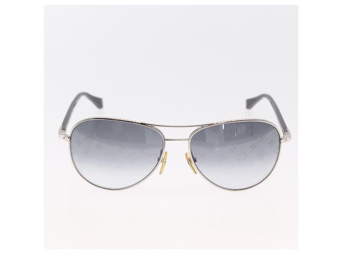 OCCHIALI DA SOLE CONSPIRATION LOUIS VUITTON metallo Argento LV Auth 159184 - vista 13