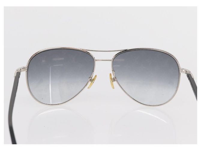 OCCHIALI DA SOLE CONSPIRATION LOUIS VUITTON metallo Argento LV Auth 159184 - vista 2