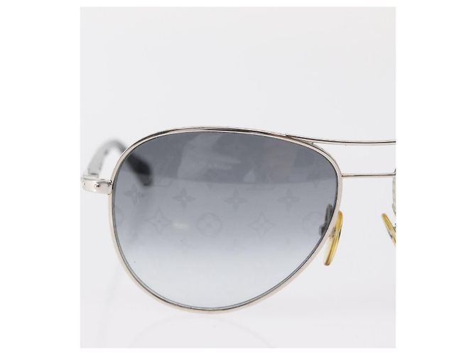 OCCHIALI DA SOLE CONSPIRATION LOUIS VUITTON metallo Argento LV Auth 159184 - vista 3