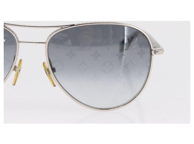 OCCHIALI DA SOLE CONSPIRATION LOUIS VUITTON metallo Argento LV Auth 159184 - vista 4