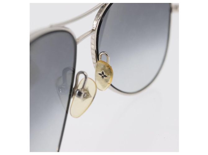OCCHIALI DA SOLE CONSPIRATION LOUIS VUITTON metallo Argento LV Auth 159184 - vista 7