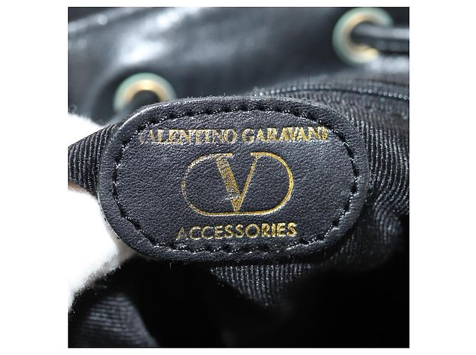 Zaino Valentino in nylon e pelle nero e oro Auth BA8694 D'oro - vista 11