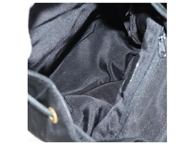 Zaino Valentino in nylon e pelle nero e oro Auth BA8694 D'oro - vista 12