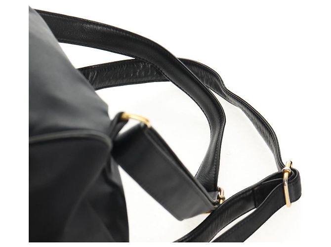 Zaino Valentino in nylon e pelle nero e oro Auth BA8694 D'oro - vista 14