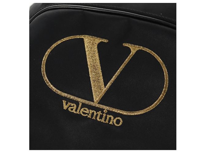 Zaino Valentino in nylon e pelle nero e oro Auth BA8694 D'oro - vista 18