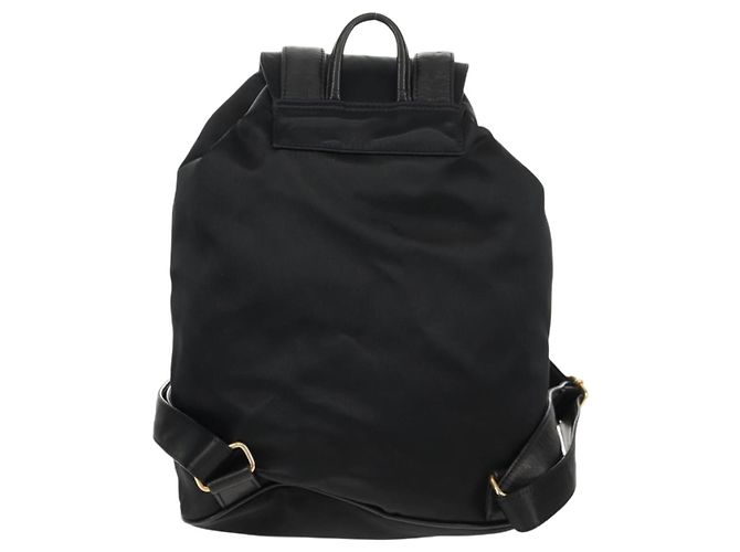 Zaino Valentino in nylon e pelle nero e oro Auth BA8694 D'oro - vista 2