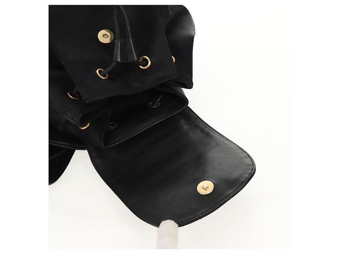 Zaino Valentino in nylon e pelle nero e oro Auth BA8694 D'oro - vista 20