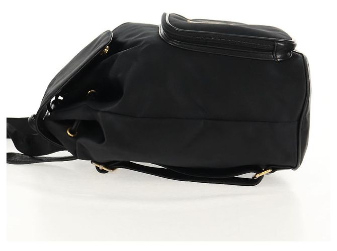 Zaino Valentino in nylon e pelle nero e oro Auth BA8694 D'oro - vista 3