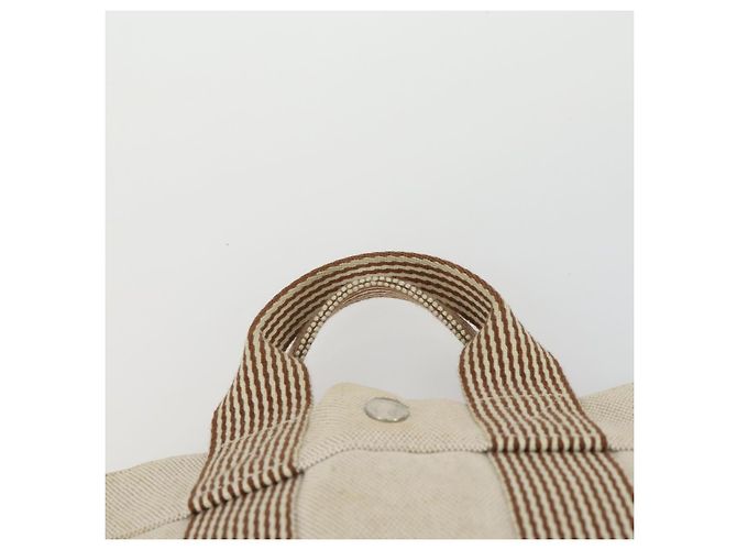 Hermès Borsa HERMES in tela 2 Set Nero Beige Chiaro Auth 151314 - vista 6