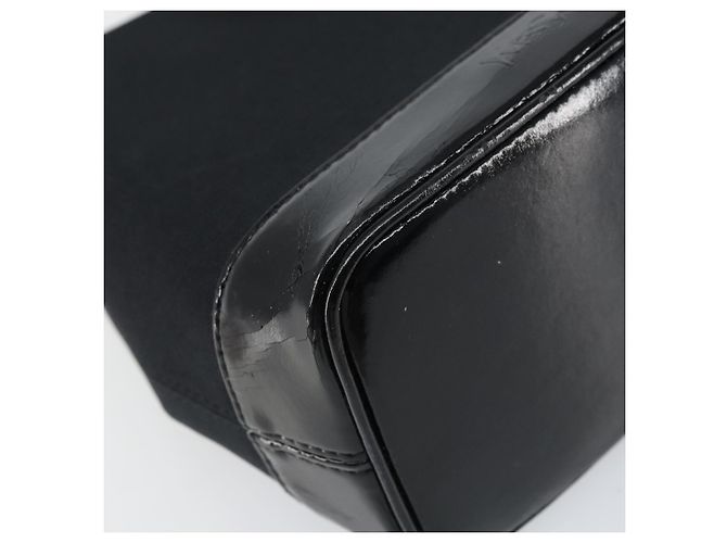 SAINT LAURENT Borsa a mano in tela pelle nera oro Auth 156805 Nero D'oro - vista 14