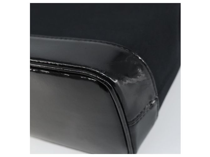 SAINT LAURENT Borsa a mano in tela pelle nera oro Auth 156805 Nero D'oro - vista 15