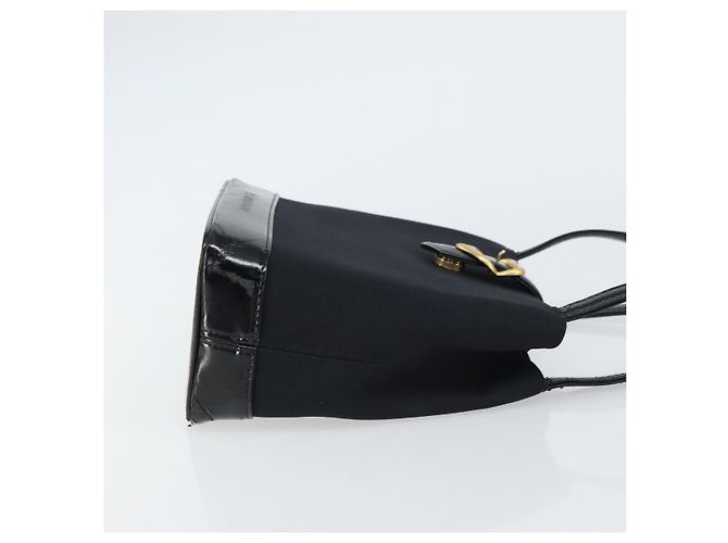 SAINT LAURENT Borsa a mano in tela pelle nera oro Auth 156805 Nero D'oro - vista 3
